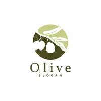 Oliva óleo logotipo, Oliva folha plantar ervas jardim vetor, simples elegante luxuoso ícone Projeto modelo ilustração vetor