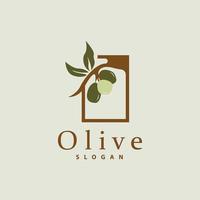 Oliva óleo logotipo, Oliva folha plantar ervas jardim vetor, simples elegante luxuoso ícone Projeto modelo ilustração vetor