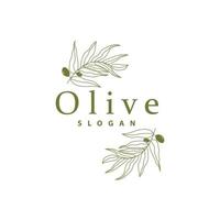 Oliva óleo logotipo, Oliva folha plantar ervas jardim vetor, simples elegante luxuoso ícone Projeto modelo ilustração vetor