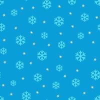 flocos de neve azuis em padrão de vetor azul sem costura
