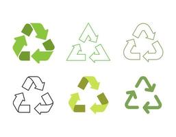 ícone conjunto reciclar do de Meio Ambiente problema, verde energia salvando em branco fundo. vetor Projeto ilustração.