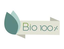 modelo para bio produtos, faixas com folhas dentro água derrubar. vetor etiquetas e Distintivos Projeto ilustração.