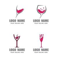 símbolo de vetor de logotipo de vinho