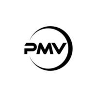 pmv carta logotipo Projeto dentro ilustração. vetor logotipo, caligrafia desenhos para logotipo, poster, convite, etc.