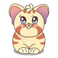 gordo gato. kawaii personagem. vetor ilustração isolado.