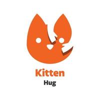 gatinha abraço logotipo vetor