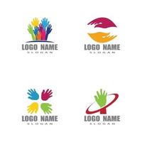 modelos de logotipo para cuidados com as mãos vetor