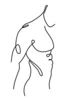 mão desenhado masculino costas dentro linha arte estilo. vetor ilustração com uma silhueta do uma cara. a conceito do uma saudável estilo de vida para uma cara.