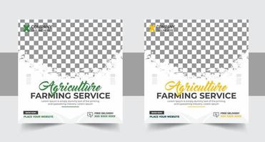 Fazenda gestão modelo vetor com verde e amarelo cores. gramado e jardinagem serviço rede bandeira Projeto para social meios de comunicação marketing. agro Fazenda serviço social meios de comunicação postar