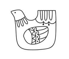 Scandi linha logotipo pássaro moderno abstrato rabisco boho ilustração. escandinavo etno nórdico estilo artesão cartão postal. Boa para cumprimento cartão, aniversário, poster ou crianças livro vetor