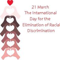 a internacional dia para a eliminação do racial discriminação vetor ilustração.