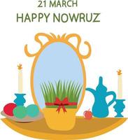 feliz nowruz vetor ilustração.