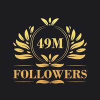 49m seguidores celebração Projeto. luxuoso 49m seguidores logotipo para social meios de comunicação seguidores vetor