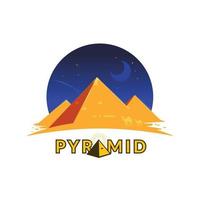 marco da pirâmide com fundo à noite. vetor
