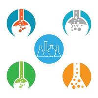 conjunto de ilustração de imagens de logotipo de laboratório vetor