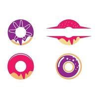 conjunto de ilustração de imagens de logotipo de donut vetor