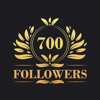 700 seguidores celebração Projeto. luxuoso 700 seguidores logotipo para social meios de comunicação seguidores vetor