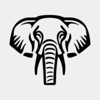 Preto e branco vetor gráfico ilustração do uma elefante cabeça