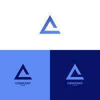 uma simples e elegante carta uma logotipo, com lindo luz azul e azulado roxa gradiente cores. adequado para Reforço seu o negócio identidade vetor