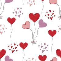 desatado padronizar do corações e coração em forma balões em branco fundo vetor