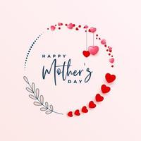 feliz mães dia fundo Projeto com floral e corações vetor