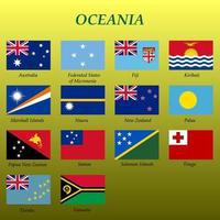conjunto do todos bandeiras do Oceânia vetor
