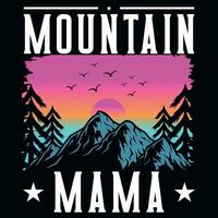 montanha mama aventura tipografia gráficos camiseta Projeto vetor