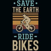 bicicleta ou bicicleta equitação tipográfico gráficos camiseta Projeto vetor