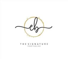 eb inicial carta caligrafia e assinatura logotipo. uma conceito caligrafia inicial logotipo com modelo elemento. vetor