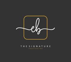 eb inicial carta caligrafia e assinatura logotipo. uma conceito caligrafia inicial logotipo com modelo elemento. vetor