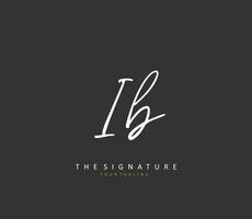 ib inicial carta caligrafia e assinatura logotipo. uma conceito caligrafia inicial logotipo com modelo elemento. vetor