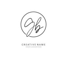 g b gb inicial carta caligrafia e assinatura logotipo. uma conceito caligrafia inicial logotipo com modelo elemento. vetor