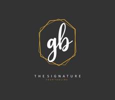 g b gb inicial carta caligrafia e assinatura logotipo. uma conceito caligrafia inicial logotipo com modelo elemento. vetor