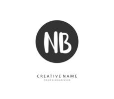 n b nb inicial carta caligrafia e assinatura logotipo. uma conceito caligrafia inicial logotipo com modelo elemento. vetor
