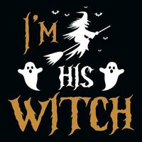 feliz dia das Bruxas 31 Outubro bruxas vaia tipográfico camiseta Projeto vetor