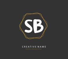 s b sb inicial carta caligrafia e assinatura logotipo. uma conceito caligrafia inicial logotipo com modelo elemento. vetor