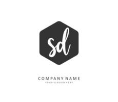 SD inicial carta caligrafia e assinatura logotipo. uma conceito caligrafia inicial logotipo com modelo elemento. vetor