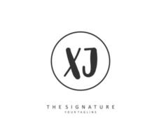 xj inicial carta caligrafia e assinatura logotipo. uma conceito caligrafia inicial logotipo com modelo elemento. vetor