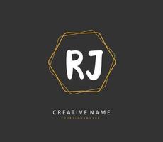 rj inicial carta caligrafia e assinatura logotipo. uma conceito caligrafia inicial logotipo com modelo elemento. vetor