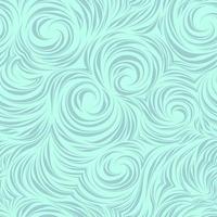 padrão de vetor sem emenda de pinceladas fluidas, ondas e conceito abstrato de fluxo. cachos em espiral e redemoinhos. textura azul perfeita para tecidos e embalagens em um fundo turquesa