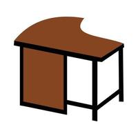 a conceito do escola e Educação é representado de uma cadeira ícone. isolado e plano ilustração. professor escrivaninha ou escritório escrivaninha. adequado para educacional e escritório Projeto vetor