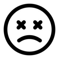 triste facial expressão esboço ícone do emoticon vetor