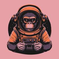 macaco astronauta ilustração vetor
