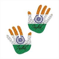 Índia bandeira mão vetor
