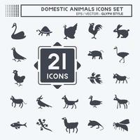 ícone conjunto doméstico animais. relacionado para Educação símbolo. simples Projeto editável. simples ilustração vetor