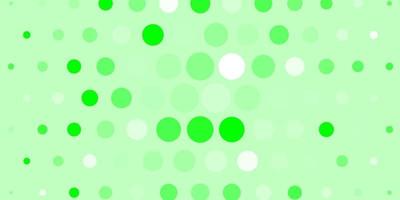 textura de vetor verde claro com círculos.