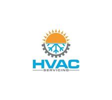 hvac logotipo com aquecimento, ventilação e ar condicionamento companhia em branco fundo, vetor ilustração.