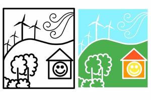 bandeira plano Projeto elementos para sustentável energia desenvolvimento, de Meio Ambiente e ecologia conceito, vetor ilustração.