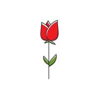ilustração do ícone do logotipo da flor rosa vetor
