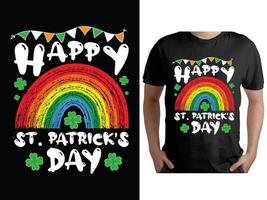 feliz st. patrick's dia camiseta, santo patrick's dia camisa, por sorte irlandês camisa vetor